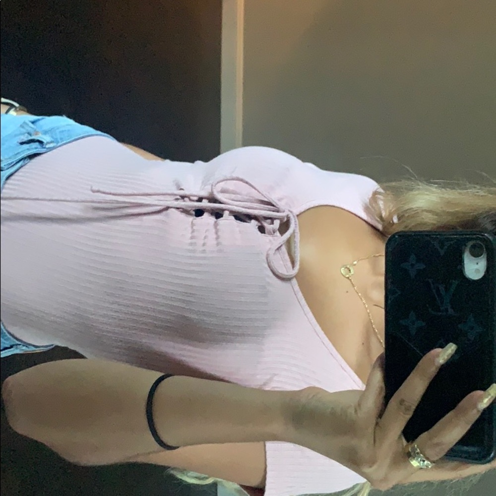 pink bodysuit